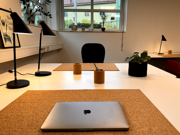 Ett kontor med två sittplatser.